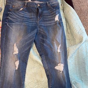 Plus size ripped jeans